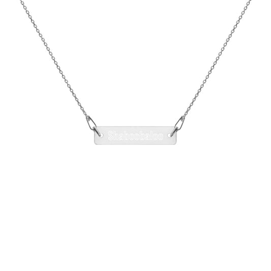 "Shaboobaloo" Engraved Silver Bar Chain Necklace