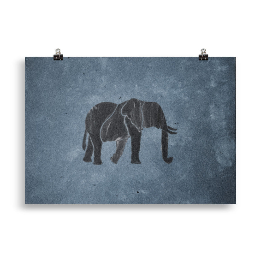 Dark blue elephant Poster