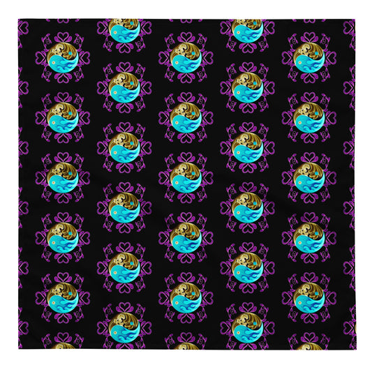 Yin Yang blk All-over print bandana