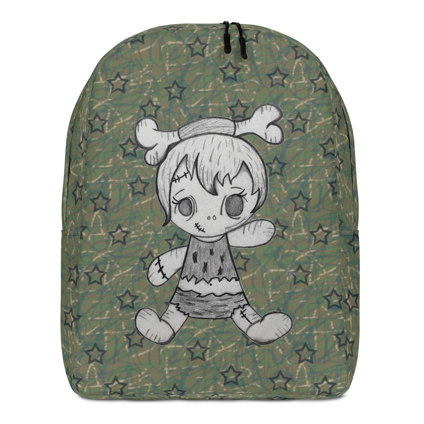 Stars army green w/Pebbles Minimalist Backpack