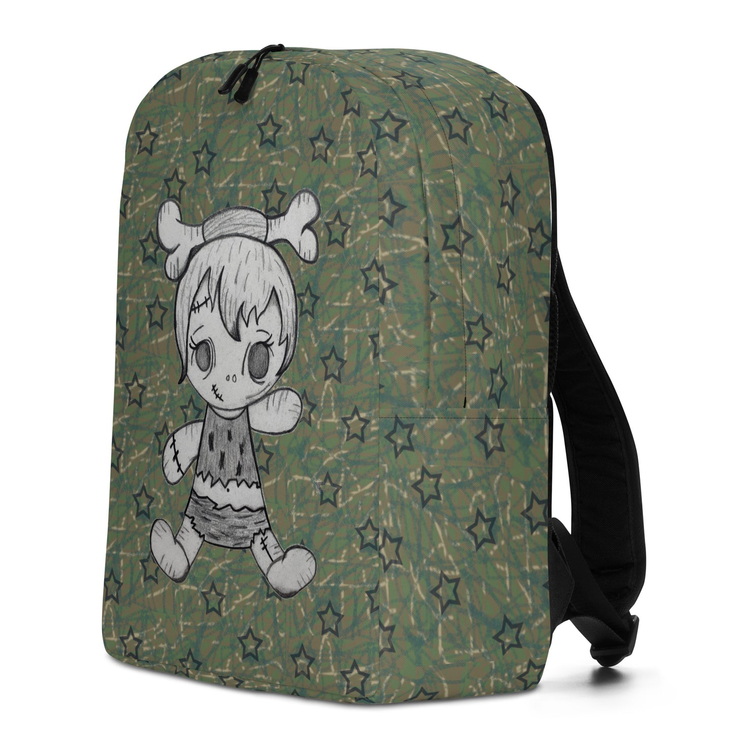 Stars army green w/Pebbles Minimalist Backpack