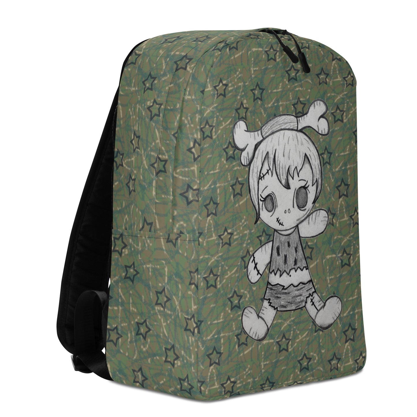 Stars army green w/Pebbles Minimalist Backpack