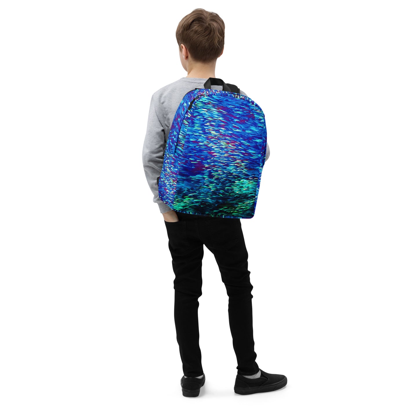 Blue Fish Multicolor Minimalist Backpack