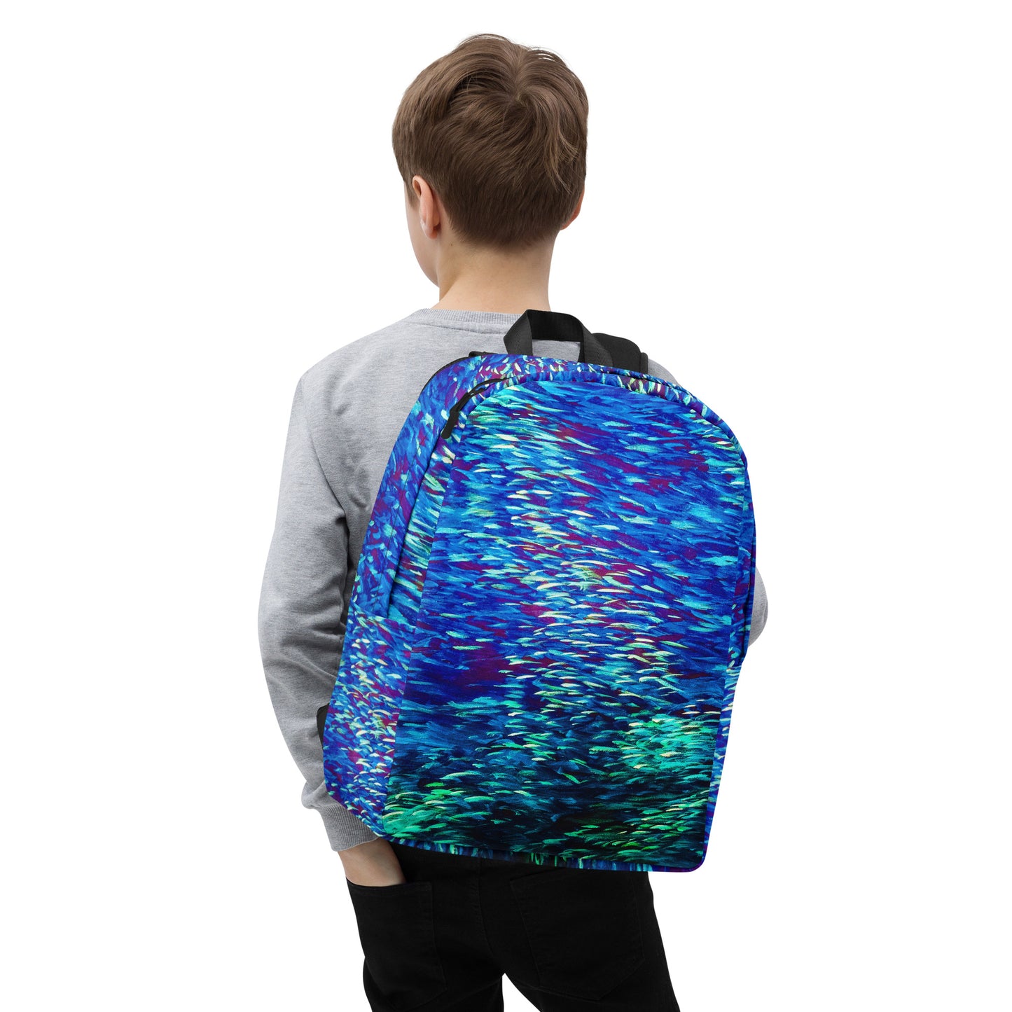 Blue Fish Multicolor Minimalist Backpack