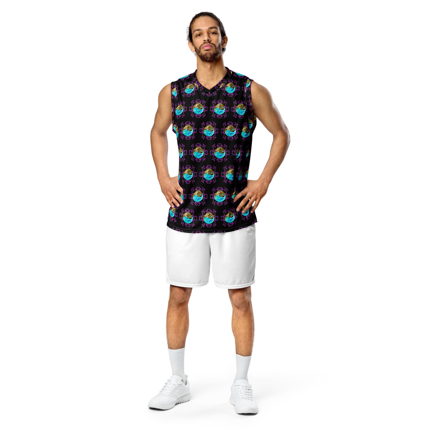 Yin Yang Recycled unisex basketball jersey