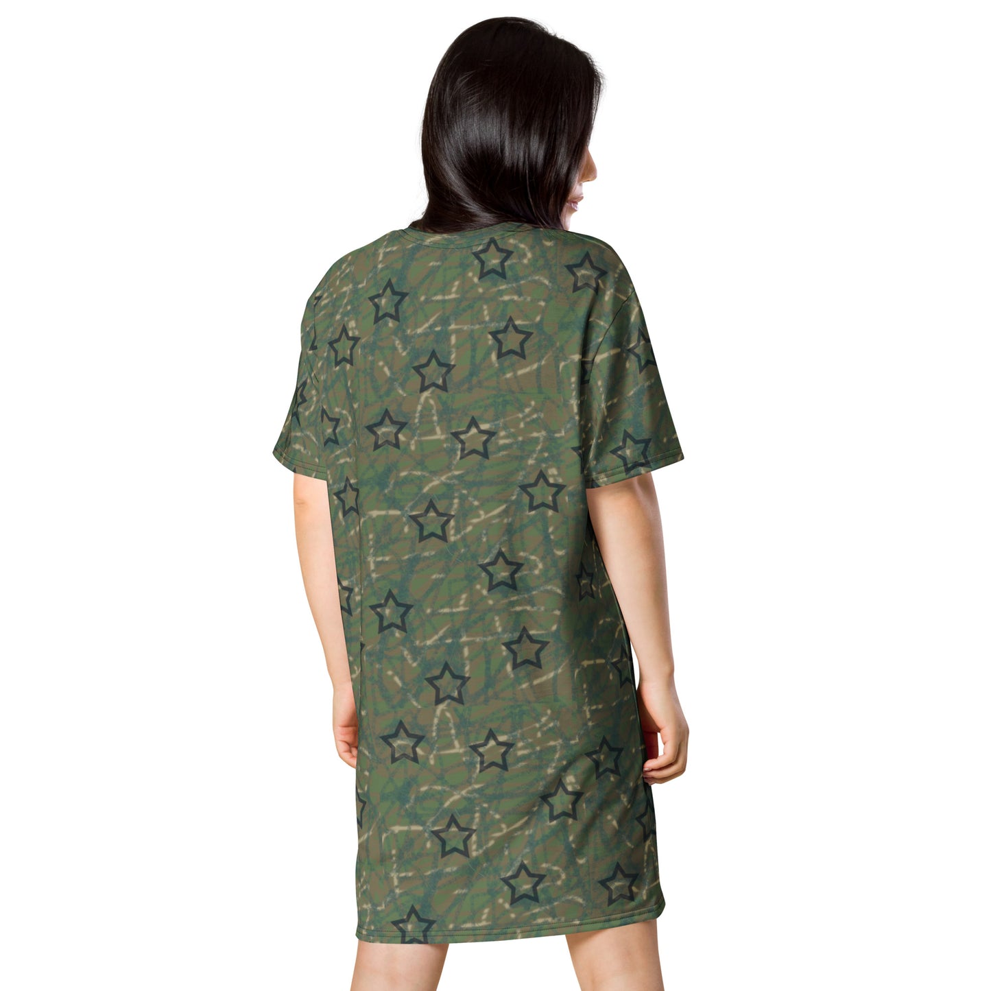 Stars army green w/Pebbles T-shirt dress