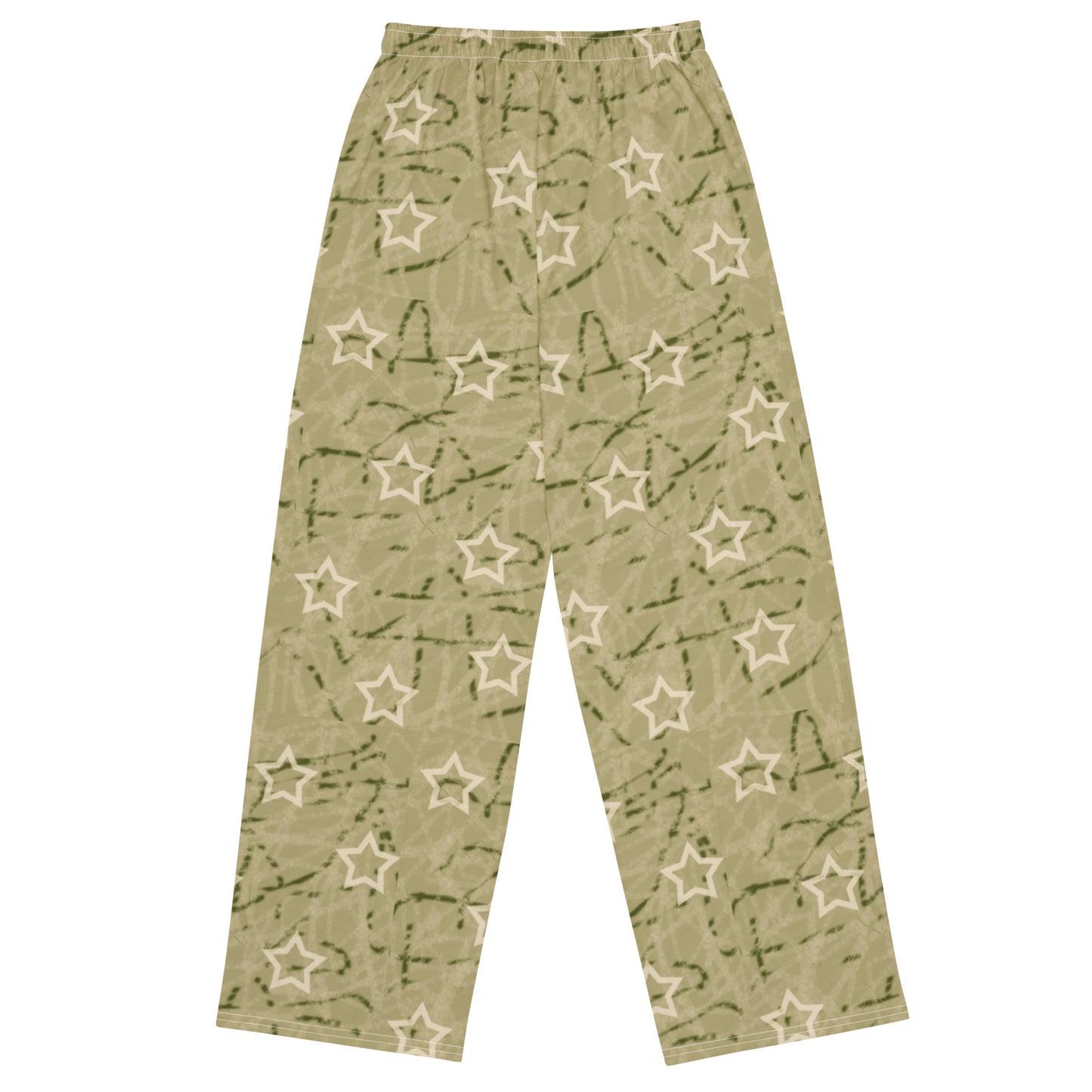 Stars green All-over print unisex wide-leg pants