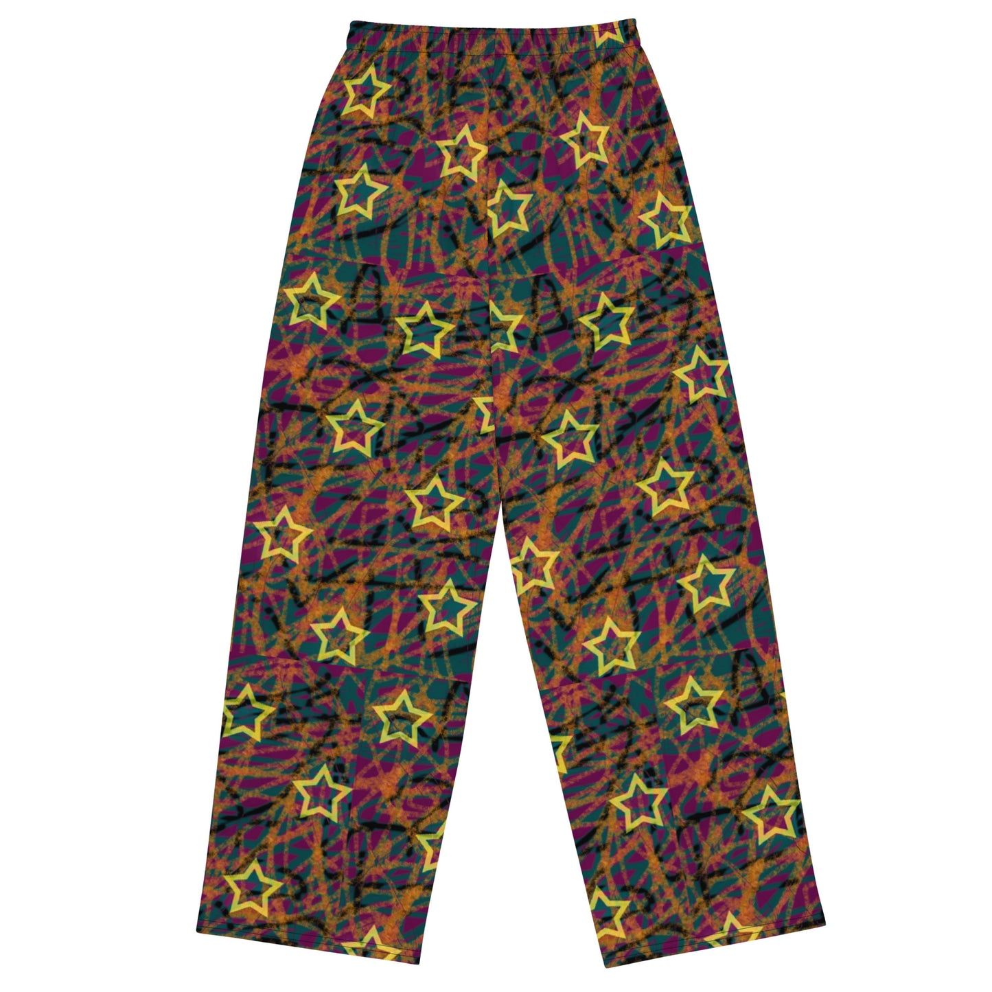 Stars multicolor All-over print unisex wide-leg pants