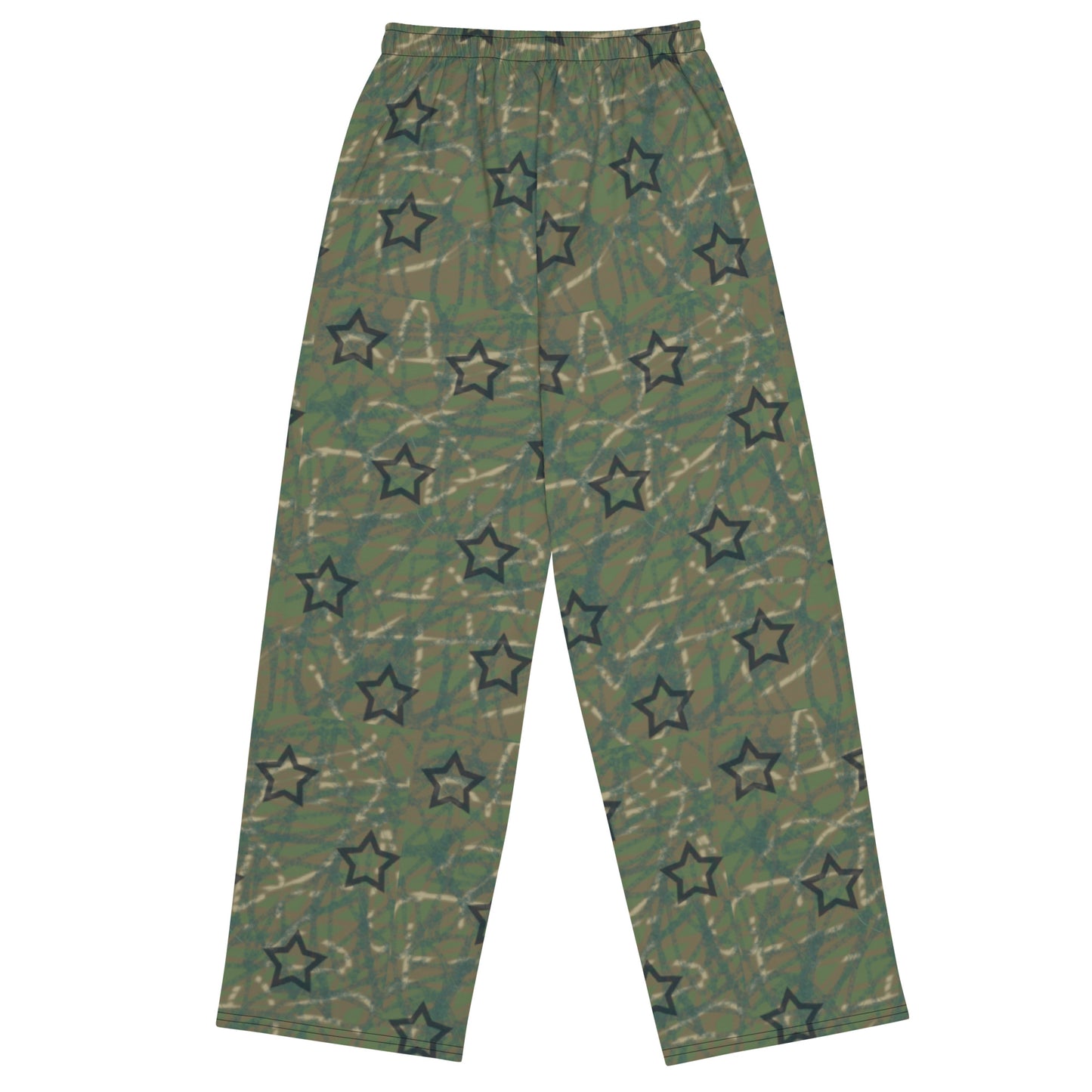 Stars army green All-over print unisex wide-leg pants