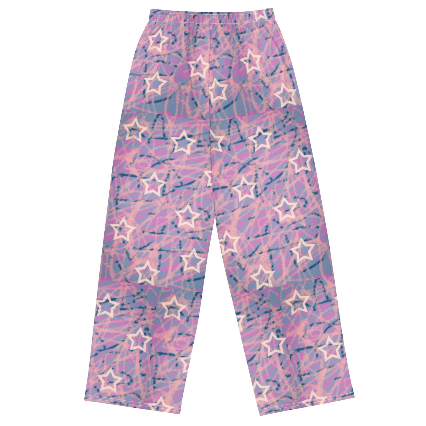 Stars pink All-over print unisex wide-leg pants