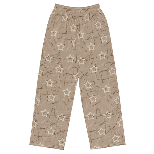 Stars brown All-over print unisex wide-leg pants