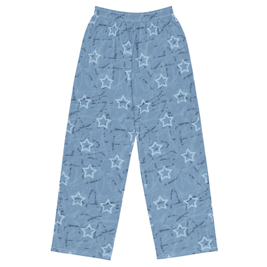 Stars blue All-over print unisex wide-leg pants