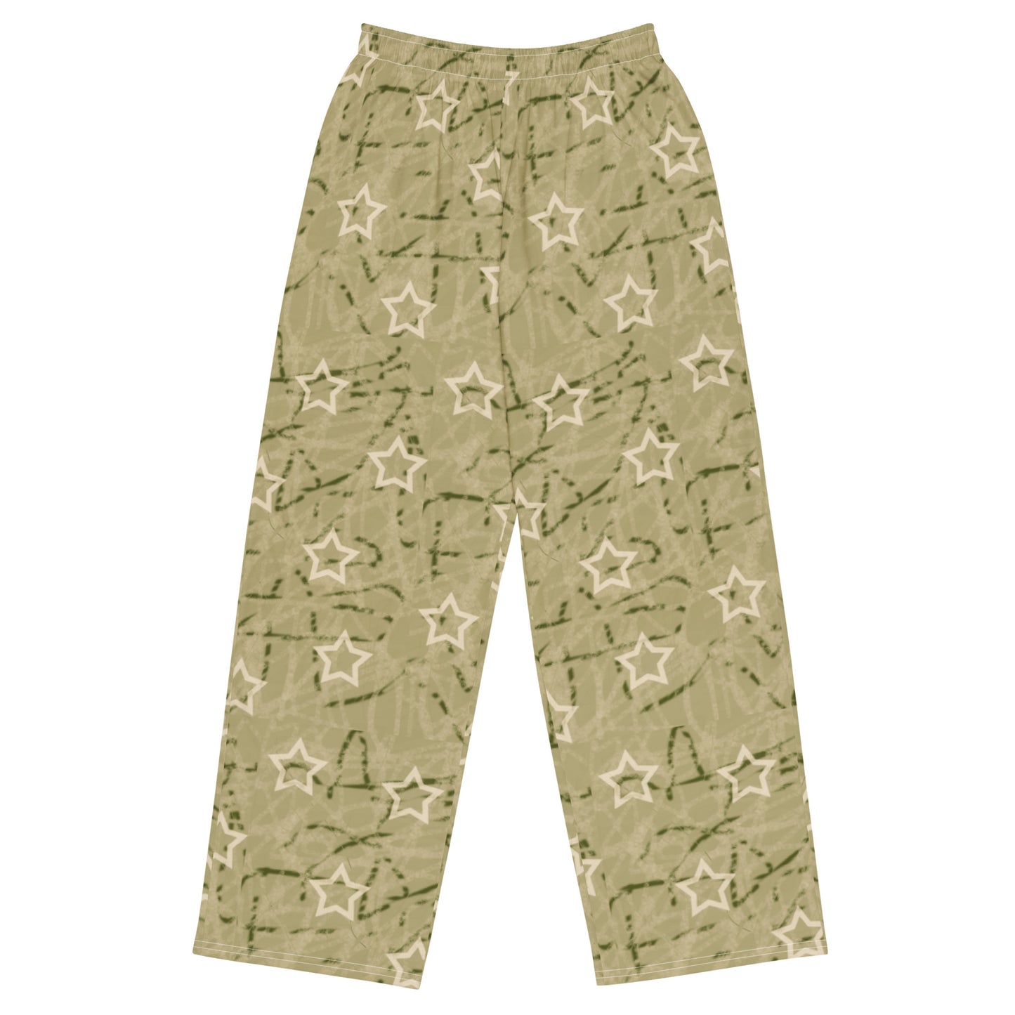 Stars green All-over print unisex wide-leg pants