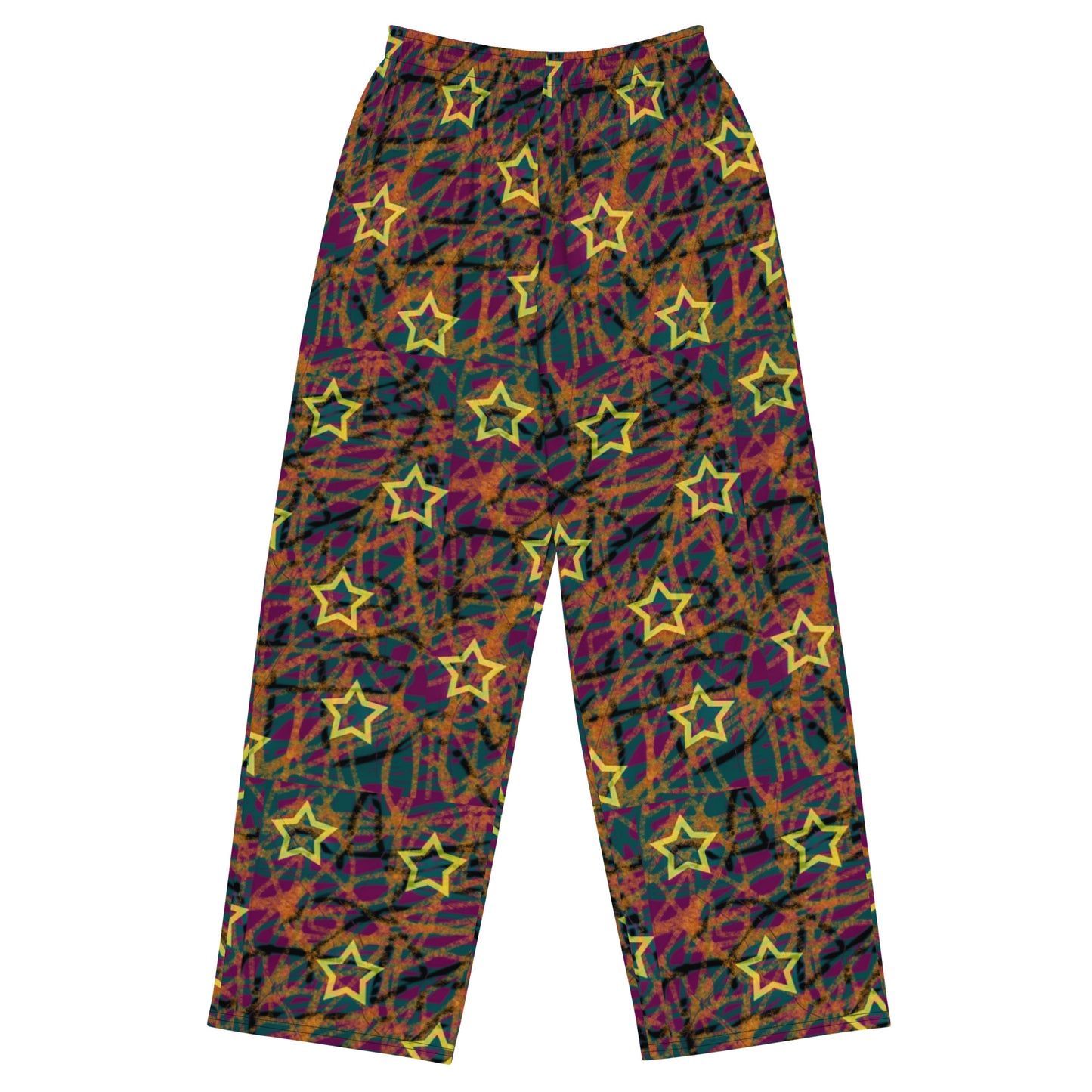 Stars multicolor All-over print unisex wide-leg pants