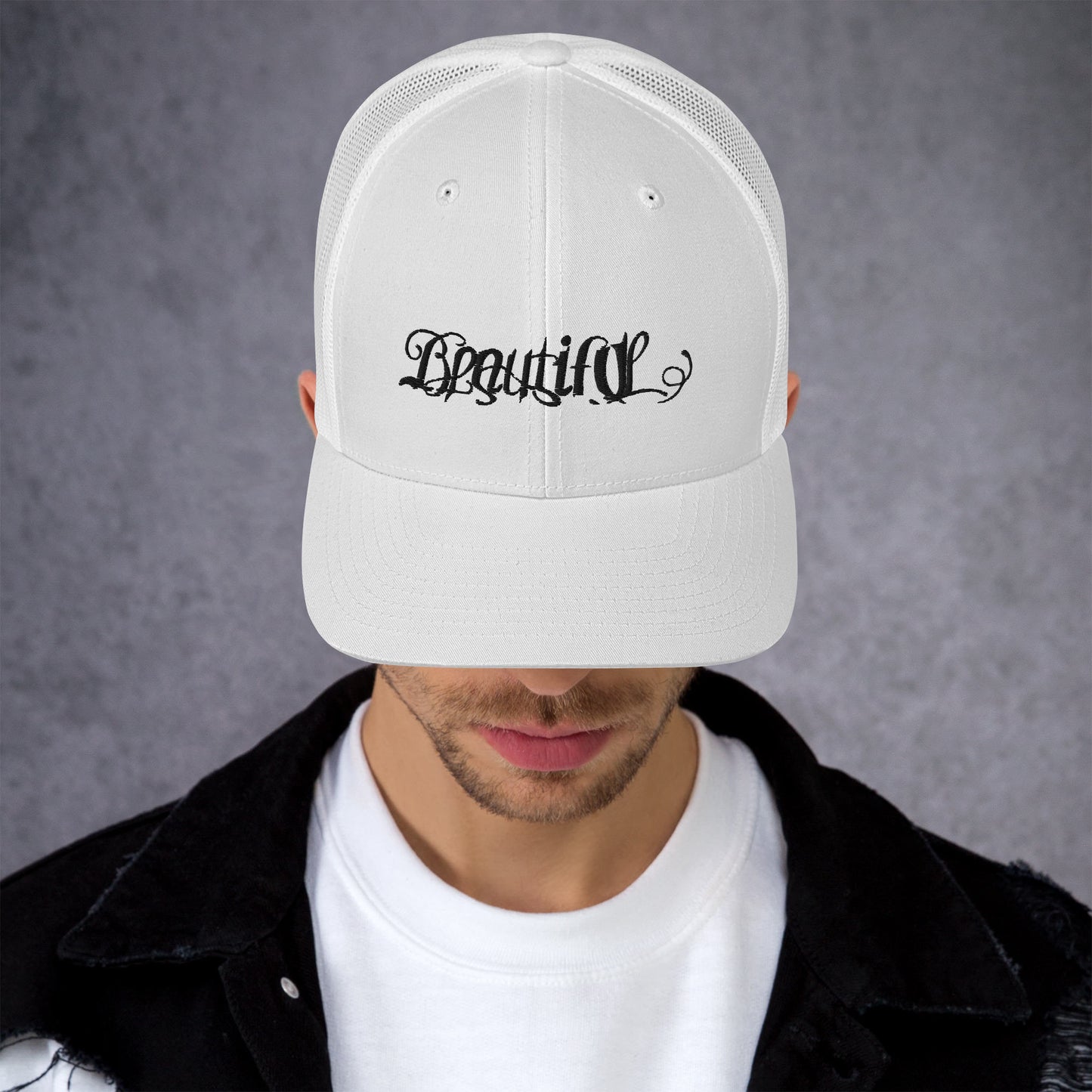 LH Beautiful white Trucker Cap