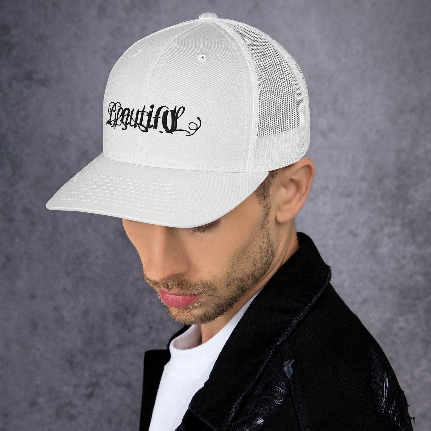 LH Beautiful white Trucker Cap