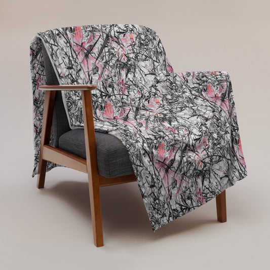 Nature by BL grey and pink Throw Blanket