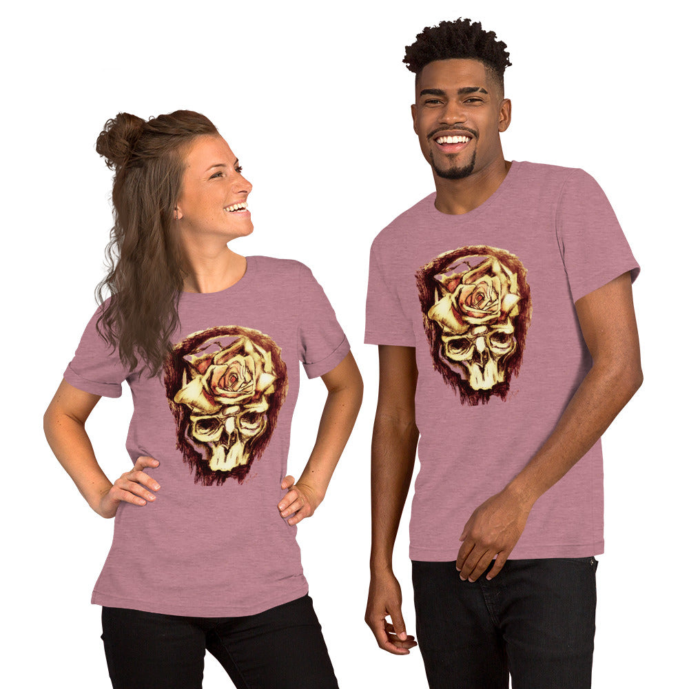 DP Skull wRose Unisex t-shirt