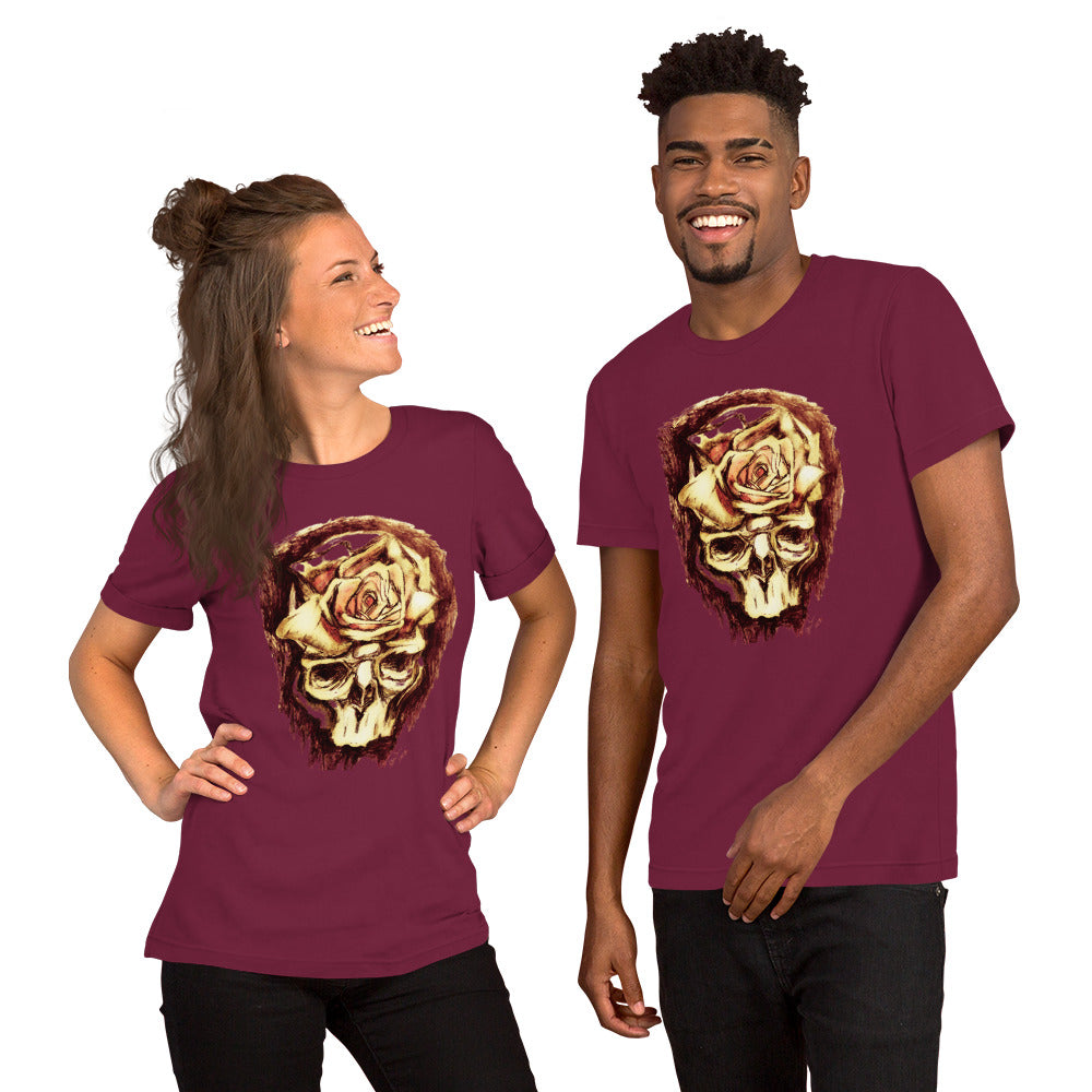 DP Skull wRose Unisex t-shirt