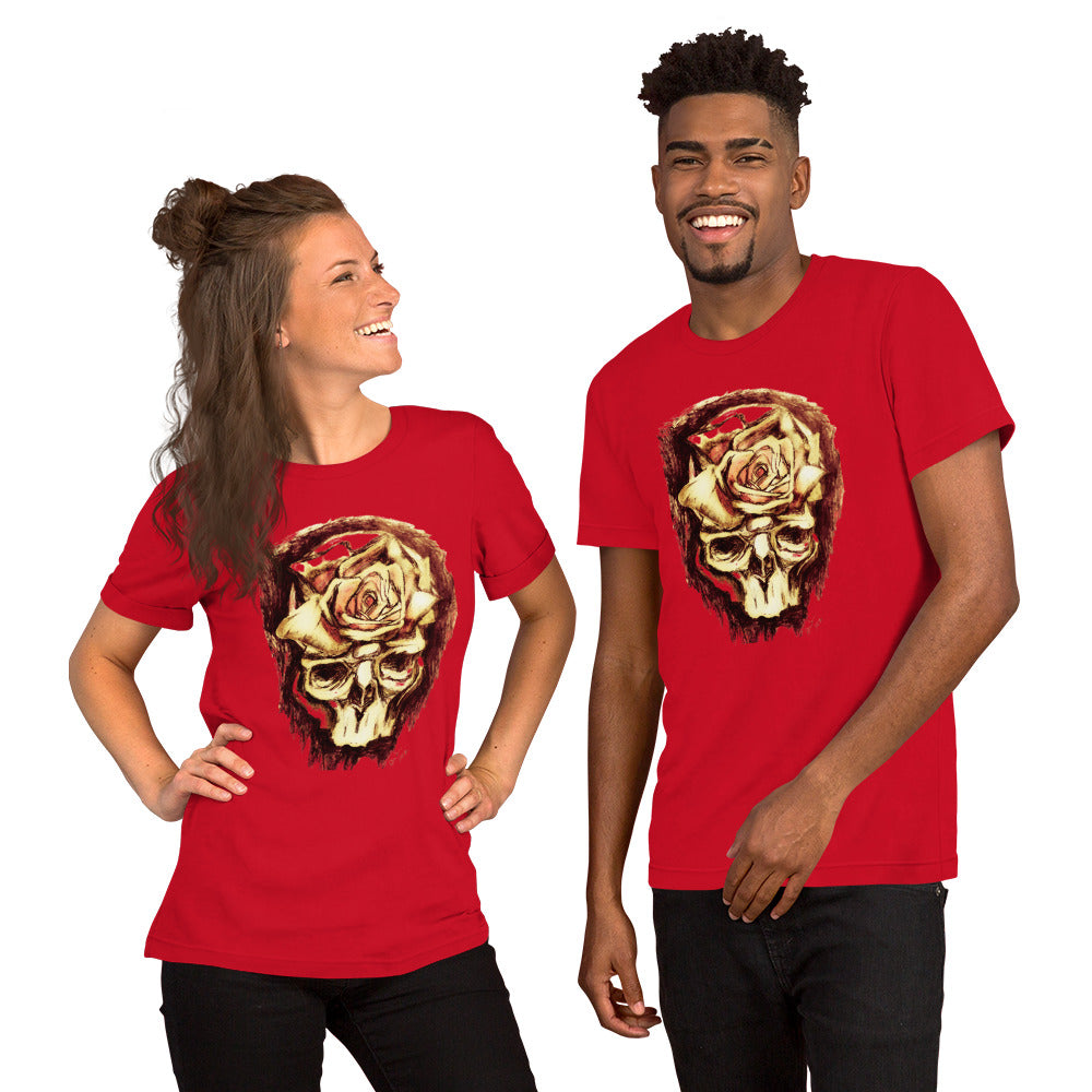 DP Skull wRose Unisex t-shirt