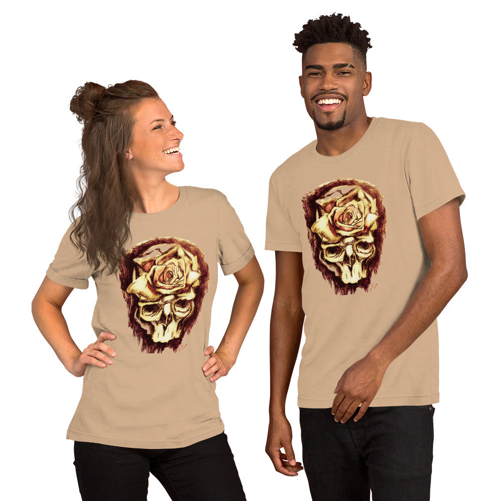 DP Skull wRose Unisex t-shirt