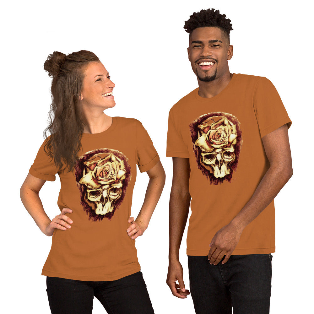 DP Skull wRose Unisex t-shirt