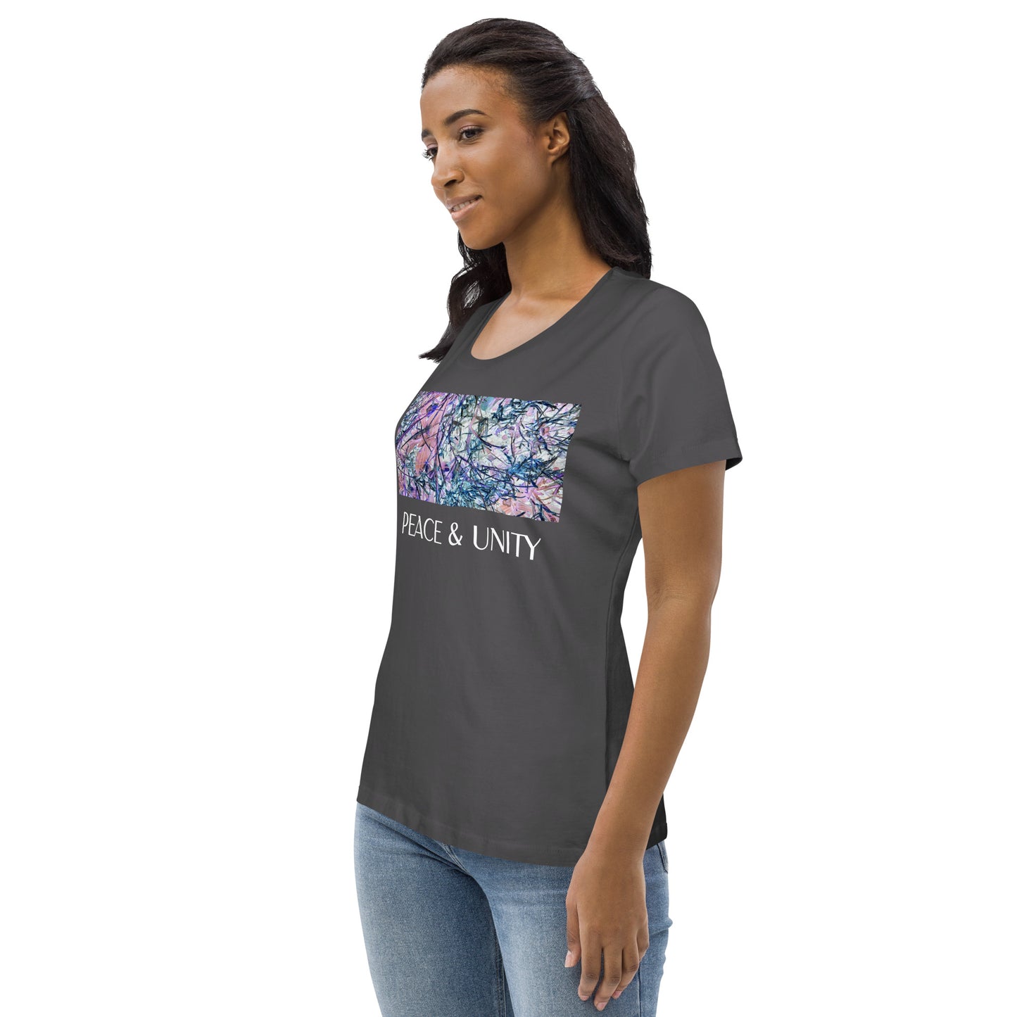 Peace & Unity Women's fitted eco tee