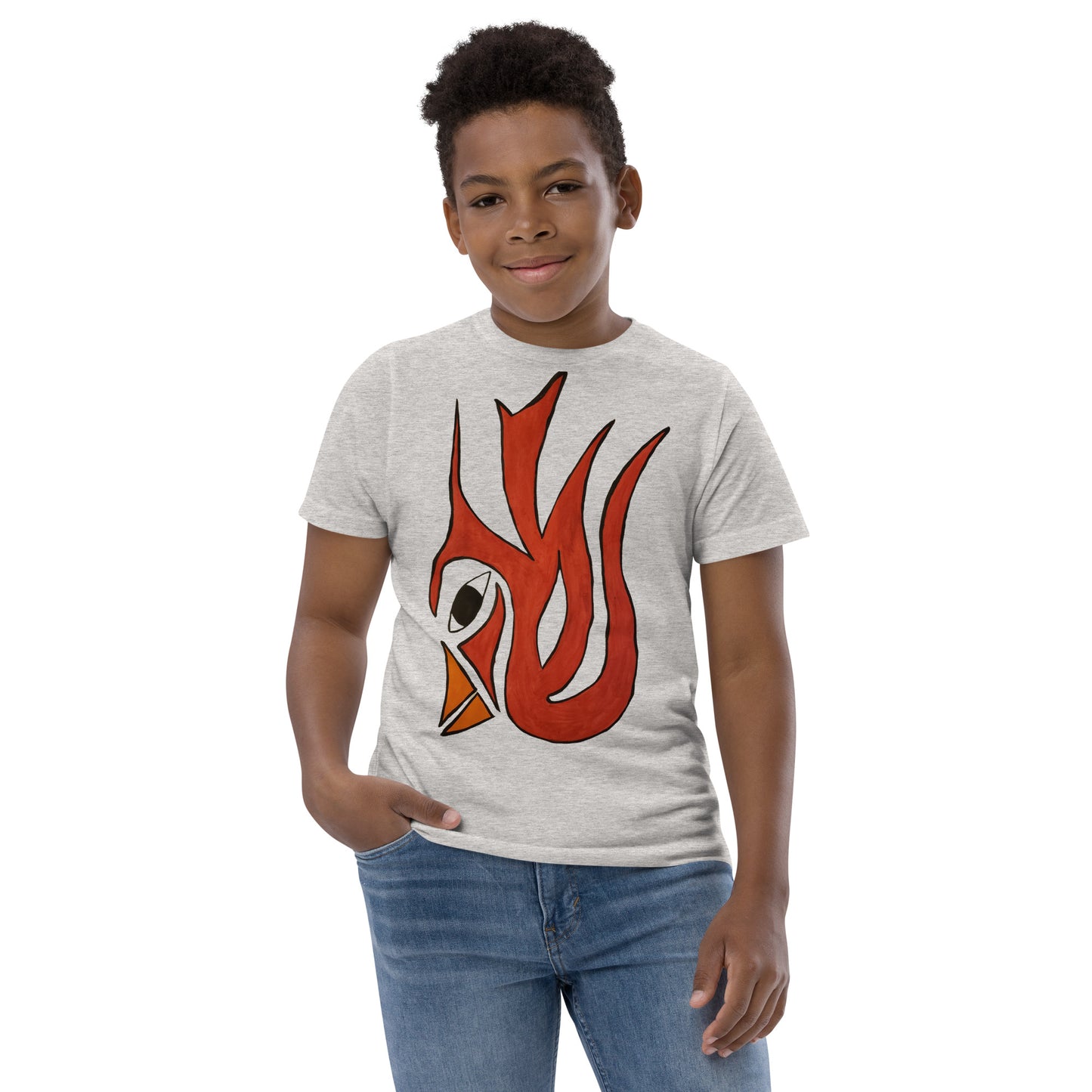 Tribal Bird red Youth jersey t-shirt