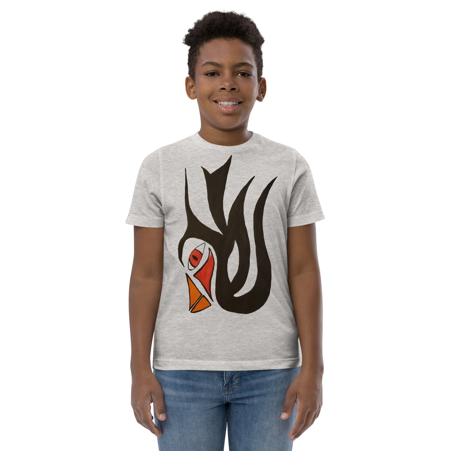 Tribal Bird black Youth jersey t-shirt