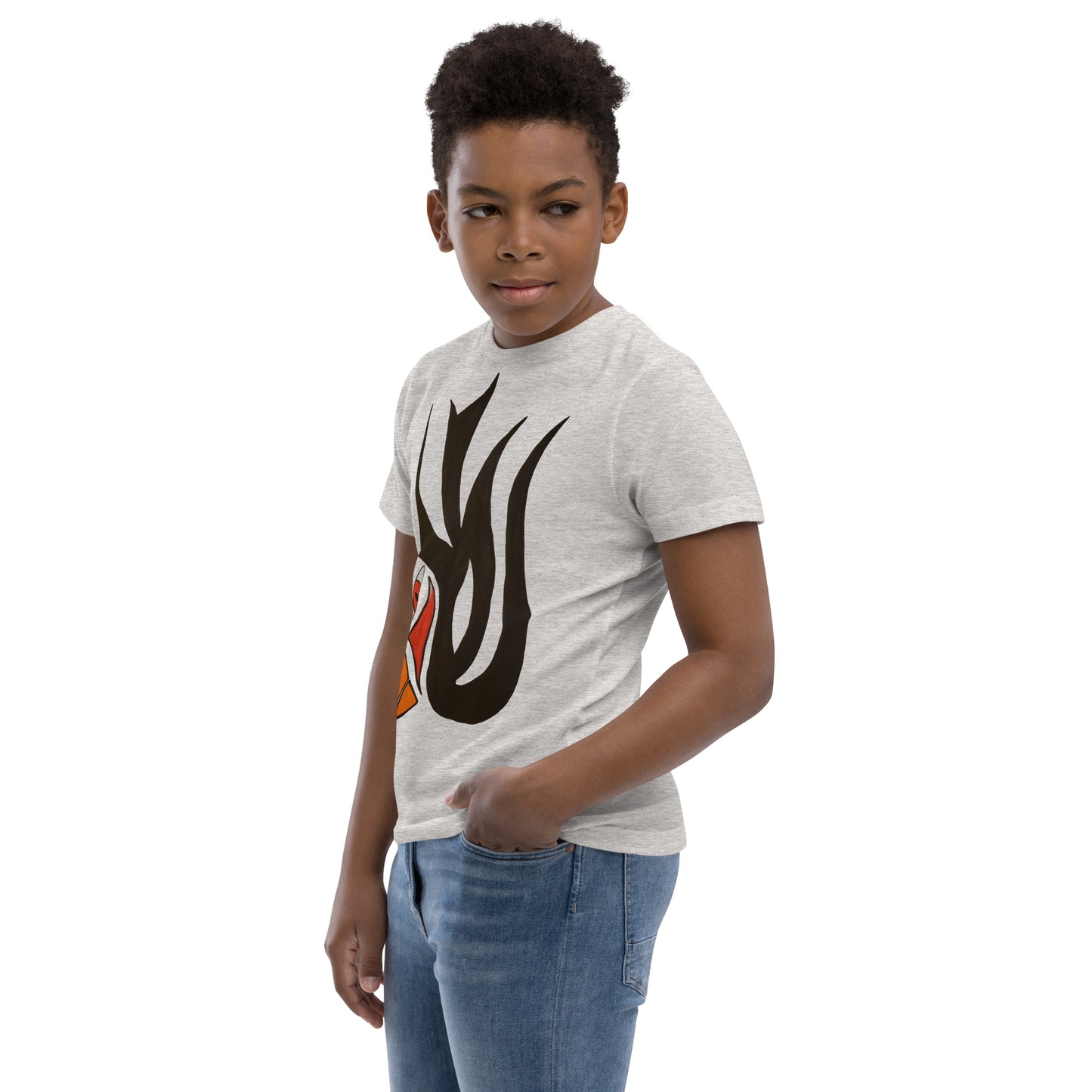 Tribal Bird black Youth jersey t-shirt