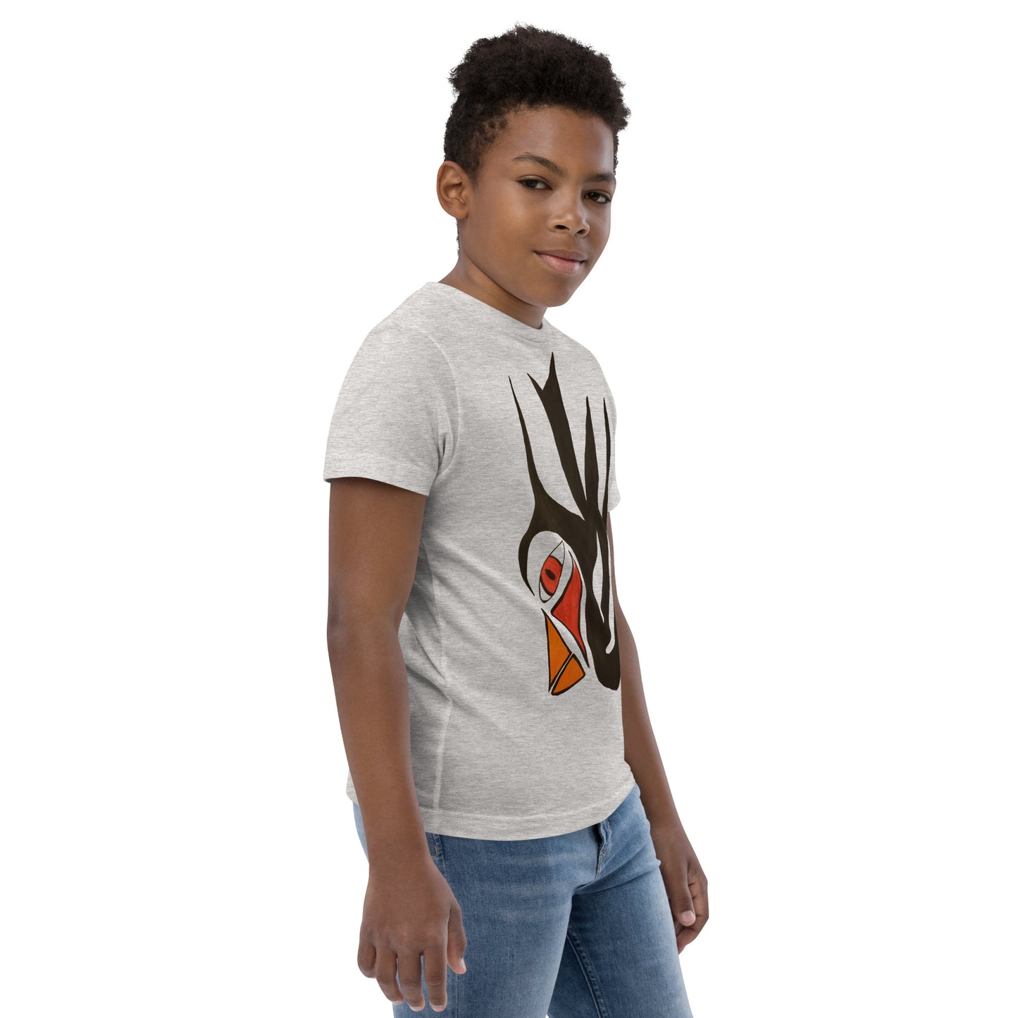 Tribal Bird black Youth jersey t-shirt