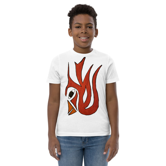 Tribal Bird red Youth jersey t-shirt