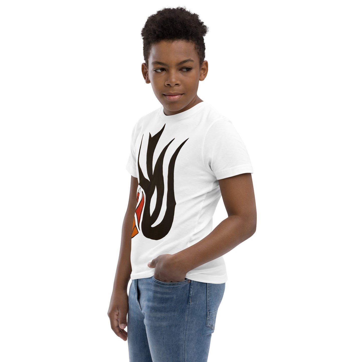 Tribal Bird black Youth jersey t-shirt