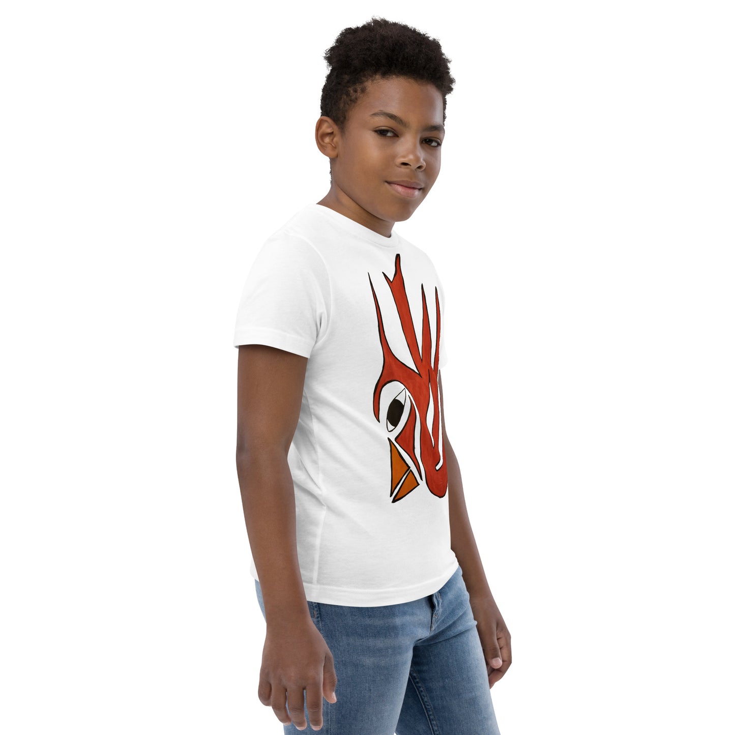 Tribal Bird red Youth jersey t-shirt