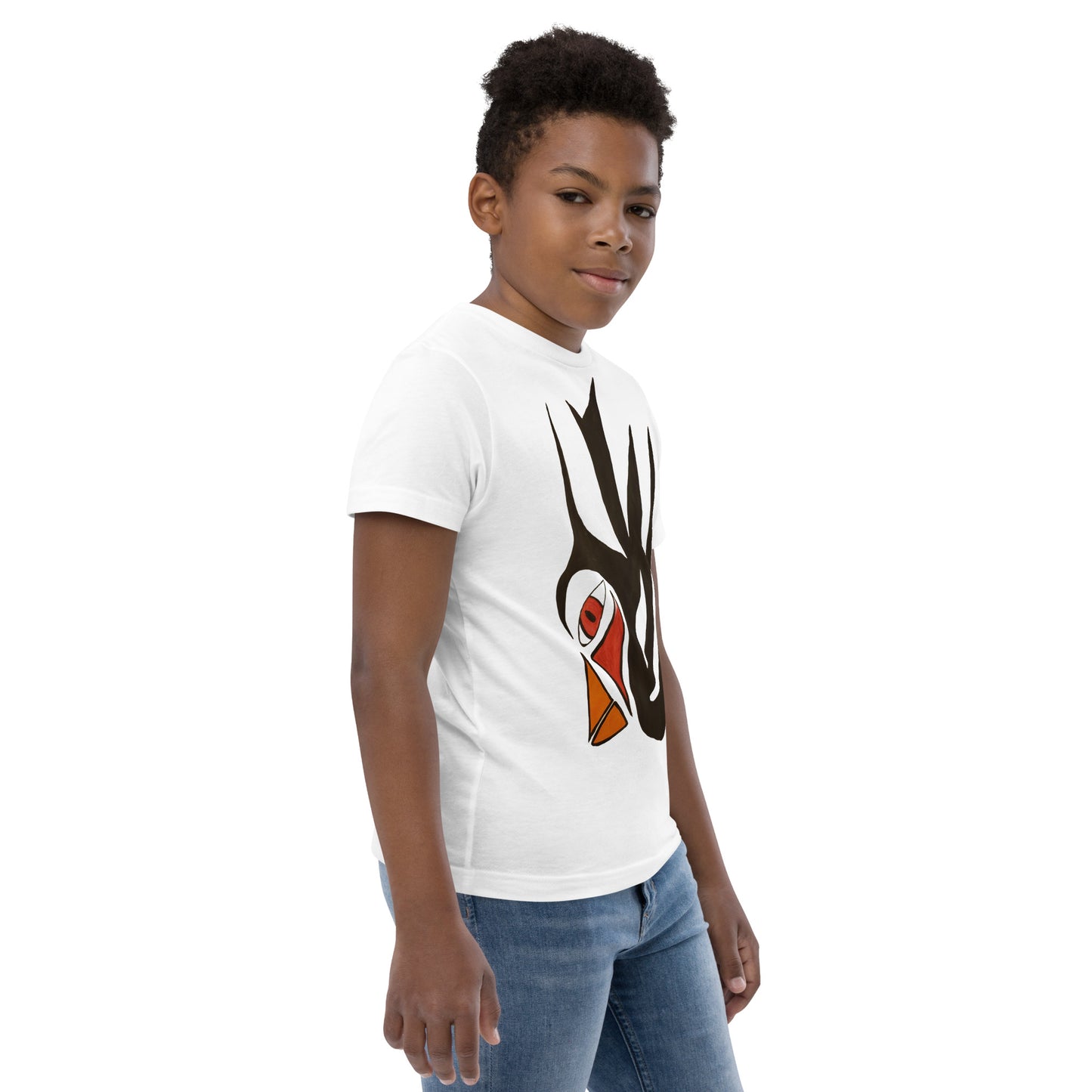 Tribal Bird black Youth jersey t-shirt