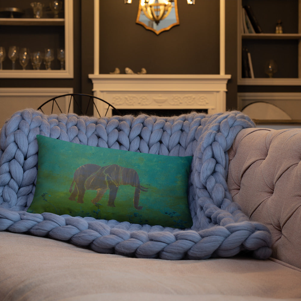 Bluegreen Elephant Basic Pillow