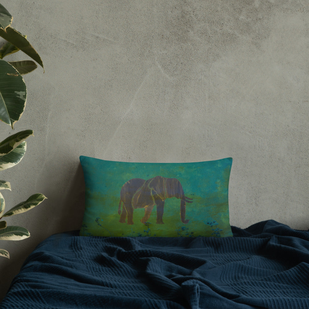 Bluegreen Elephant Basic Pillow