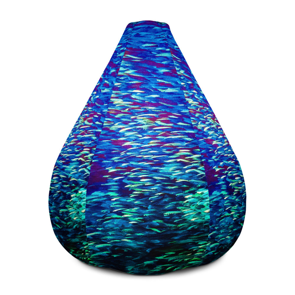 Blue Multicolor Bean Bag Chair Cover