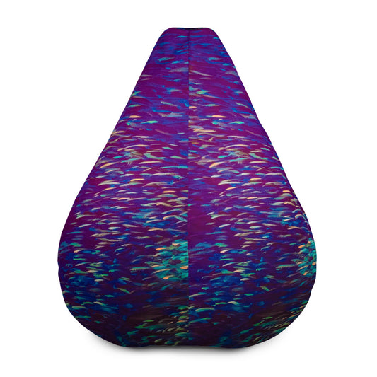 Purple Multicolor Bean Bag Chair Cover