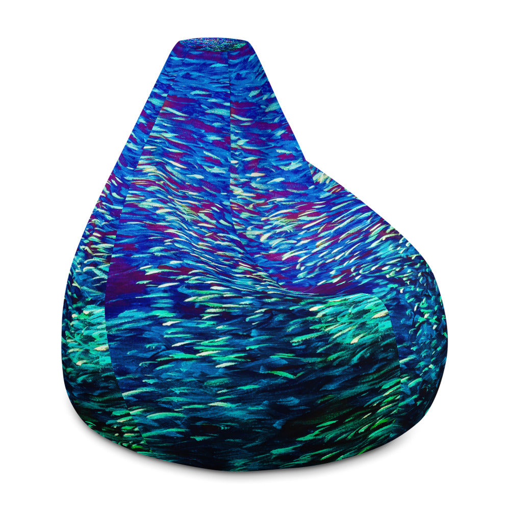 Blue Multicolor Bean Bag Chair Cover