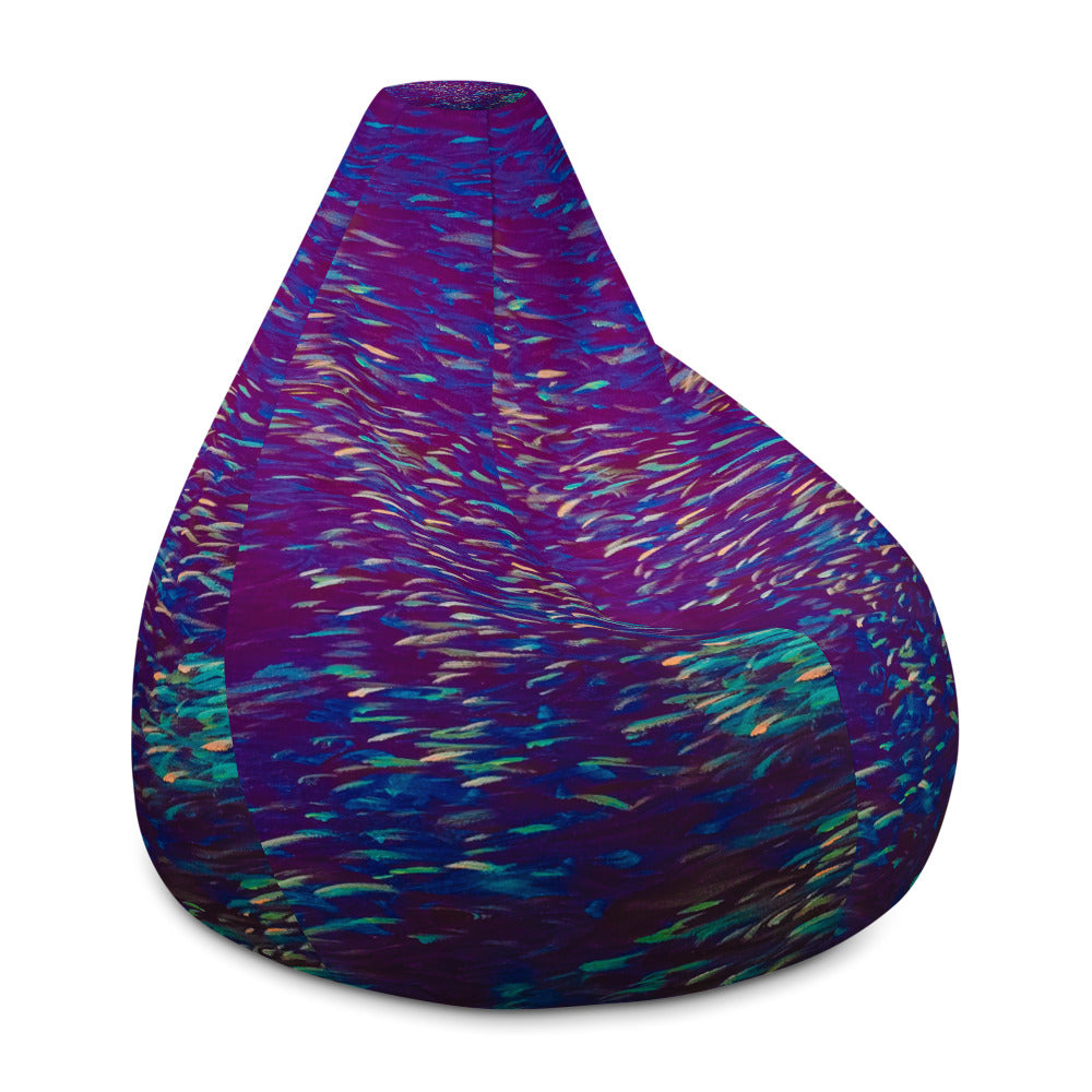 Purple Multicolor Bean Bag Chair Cover