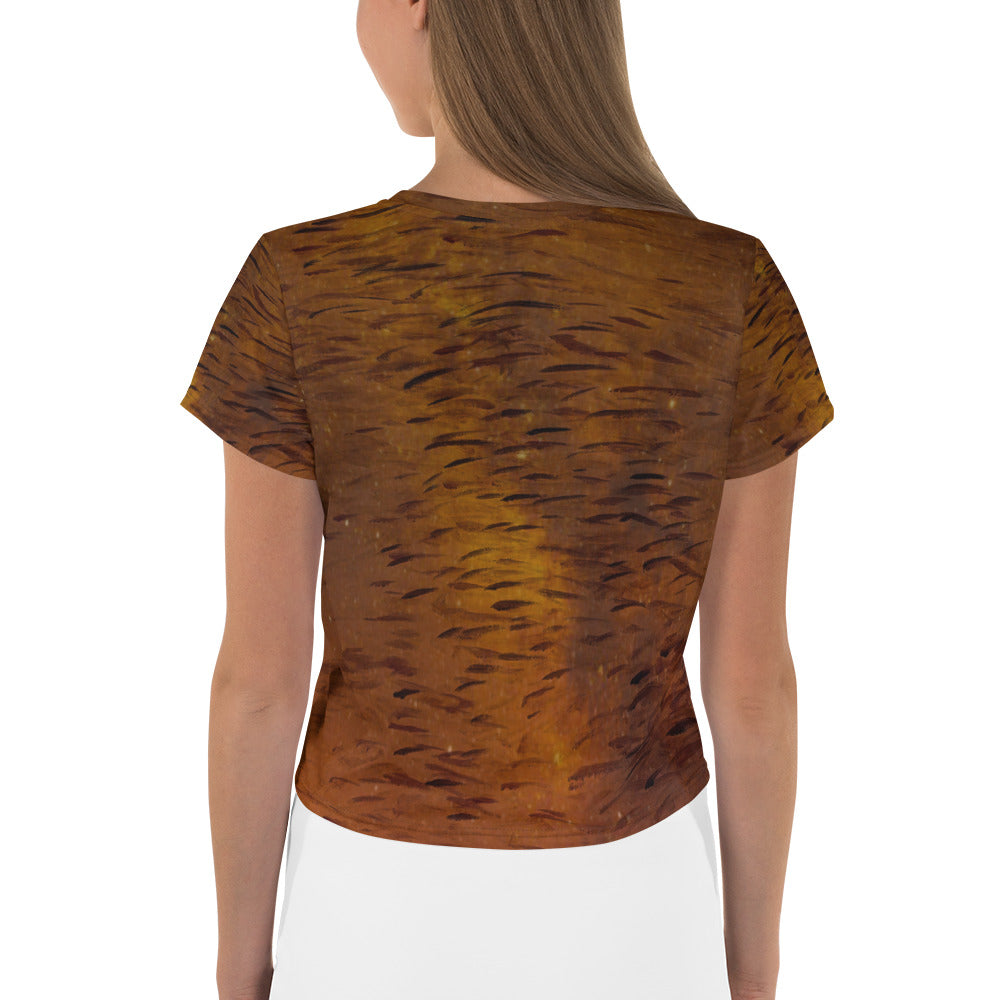 Fish Brown Crop Tee