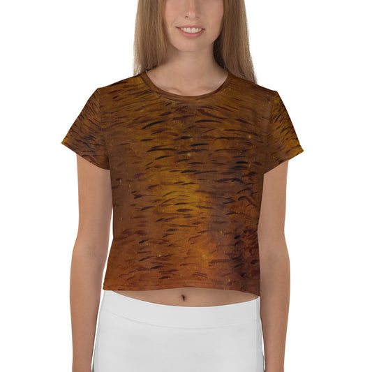 Fish Brown Crop Tee