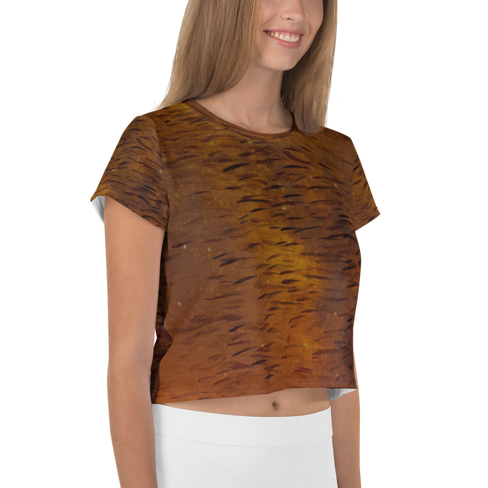 Fish Brown Crop Tee