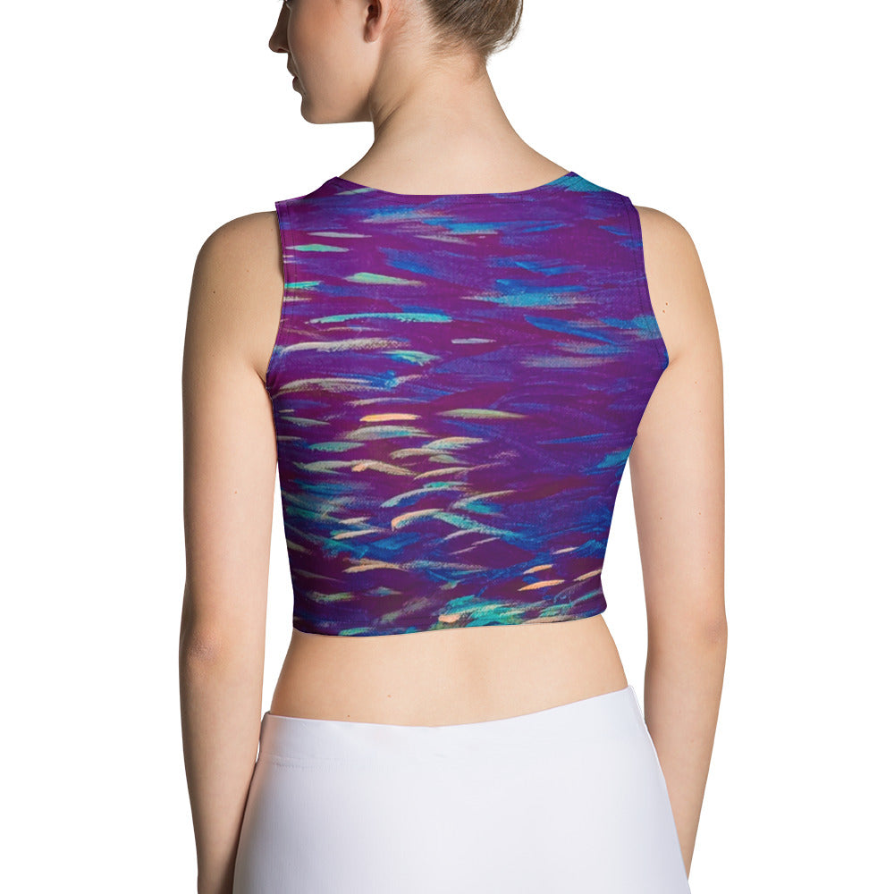 Fish Multicolor purple Crop Top