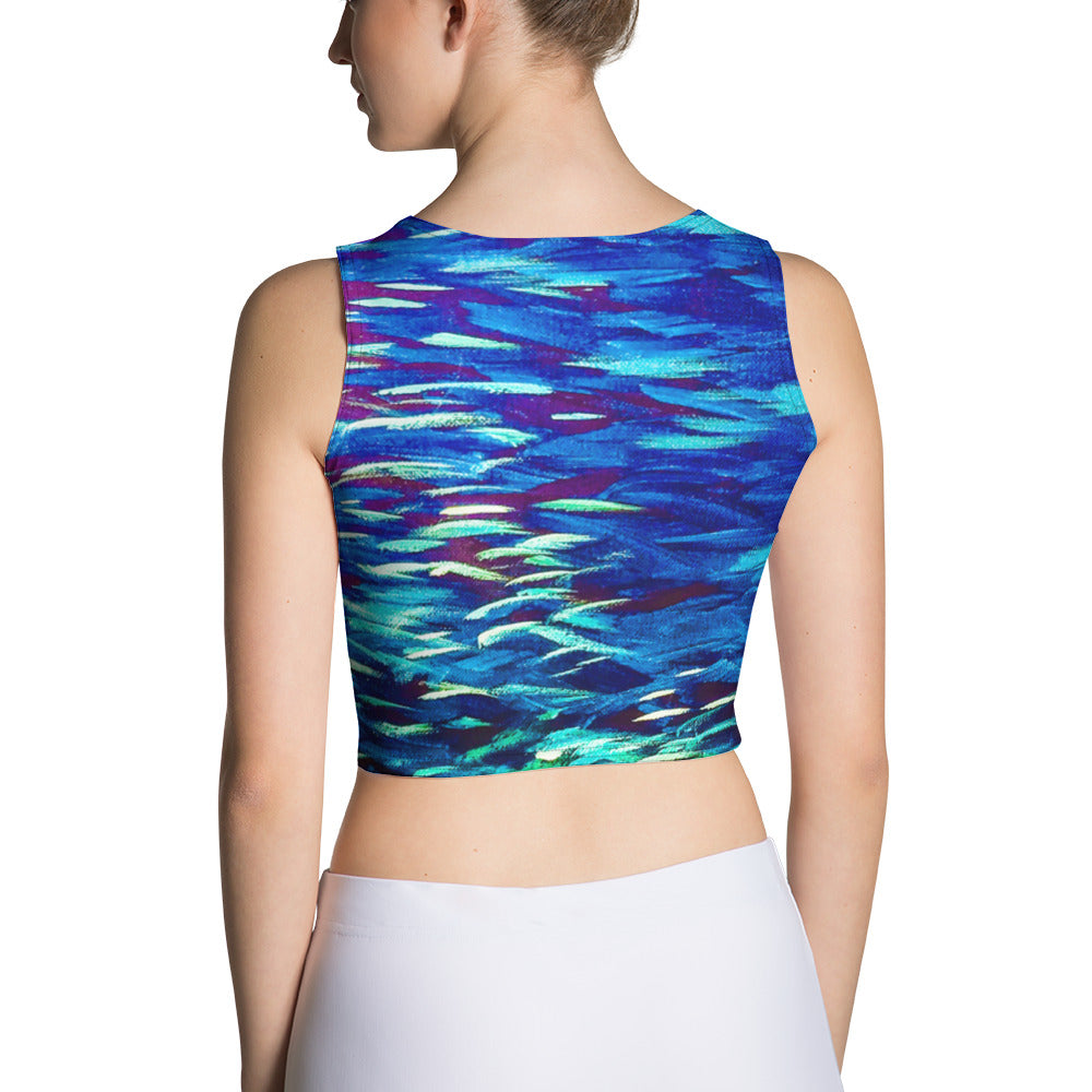 Fish Multicolor blue Crop Top