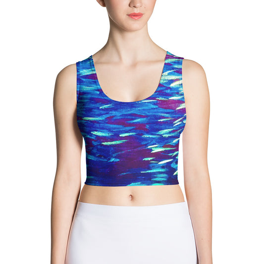 Fish Multicolor blue Crop Top