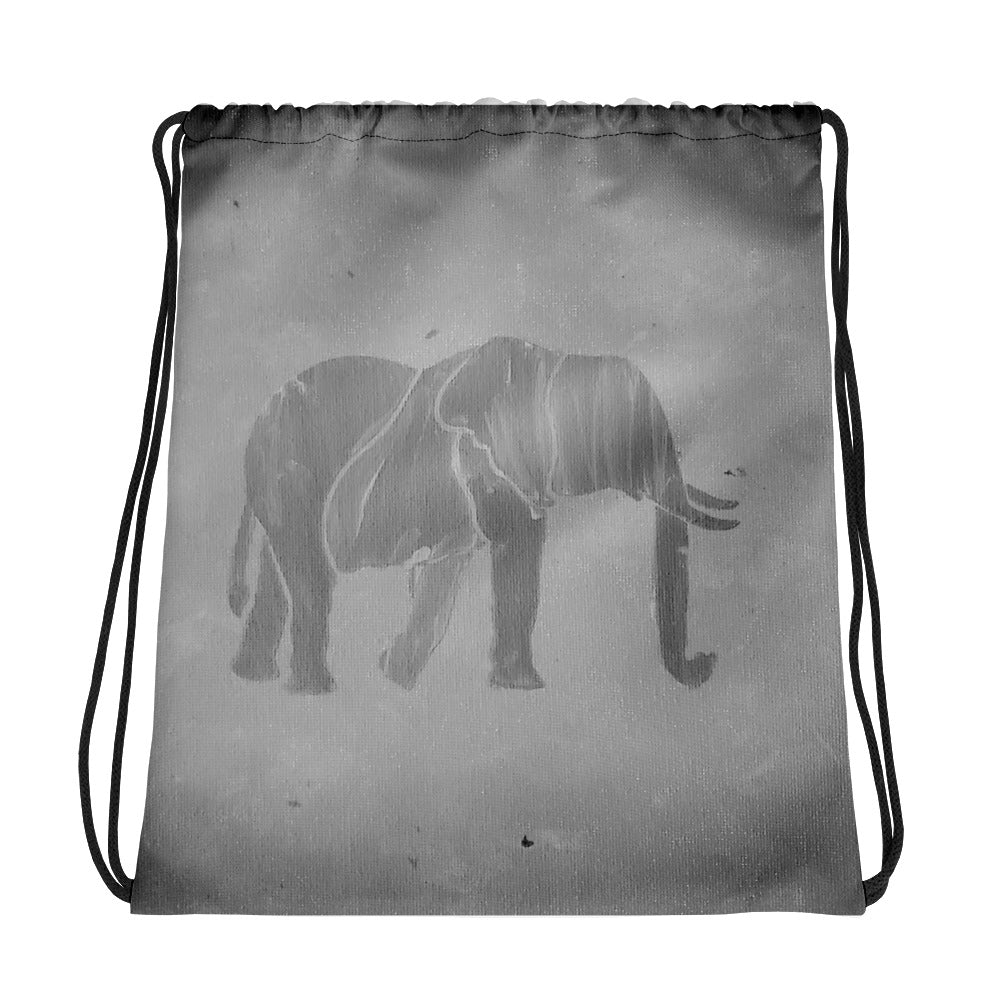 B&W Elephant Drawstring bag