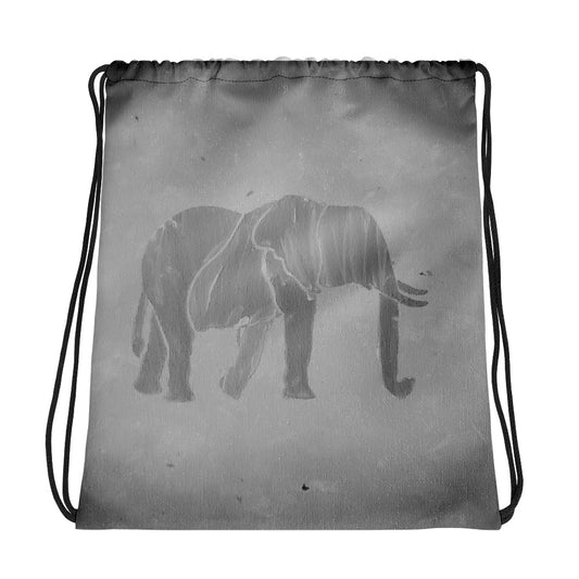 B&W Elephant Drawstring bag