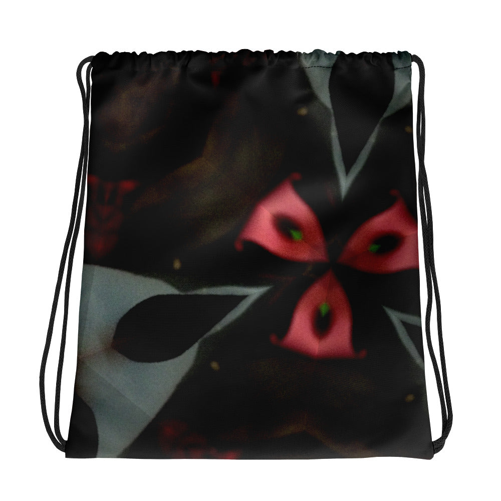 Pink & Black Drawstring bag